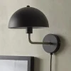 Metal Dome Wall Light - Black