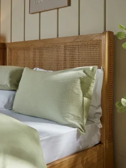 Muslin Double Duvet Cover Set - Eucalyptus