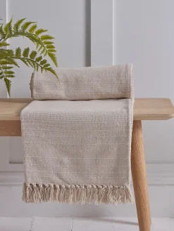 Natural Striped Throw