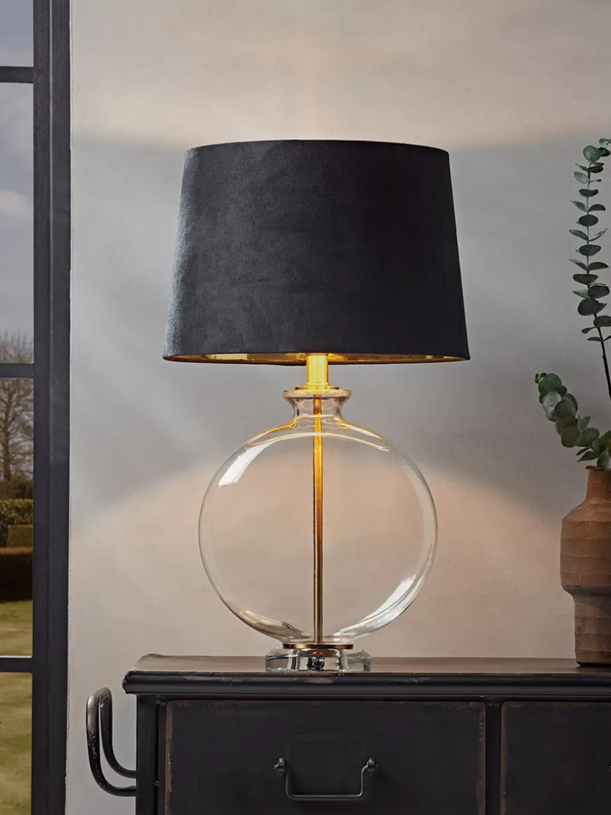 Navy & Brass Table Lamp
