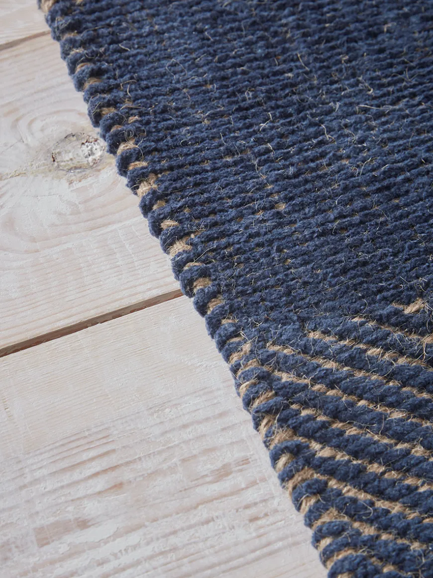 Navy Stripe Flatweave Runner
