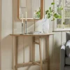 Oak Crescent Console Table