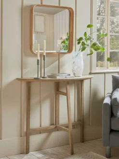 Oak Crescent Console Table