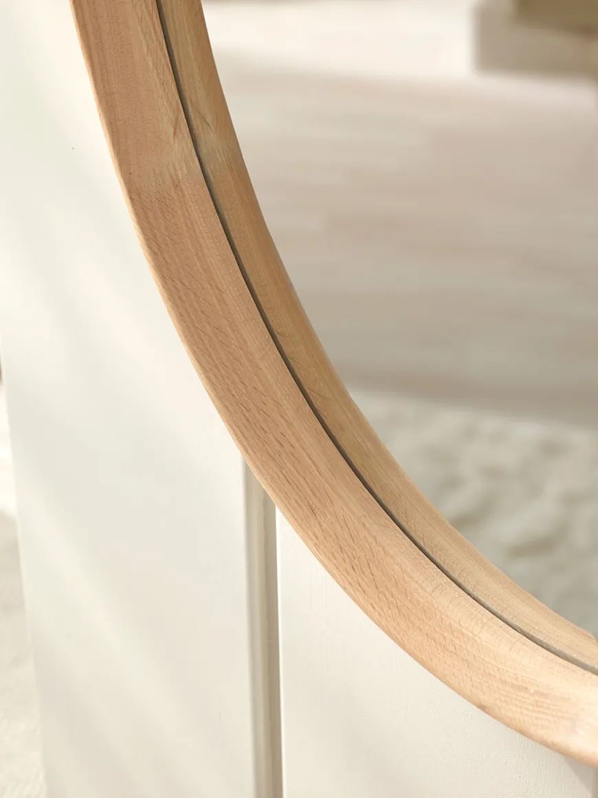 Oak Deep Framed Mirror - Oval