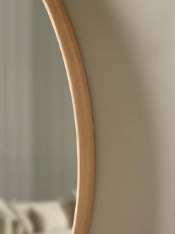 Oak Deep Framed Mirror - Oval