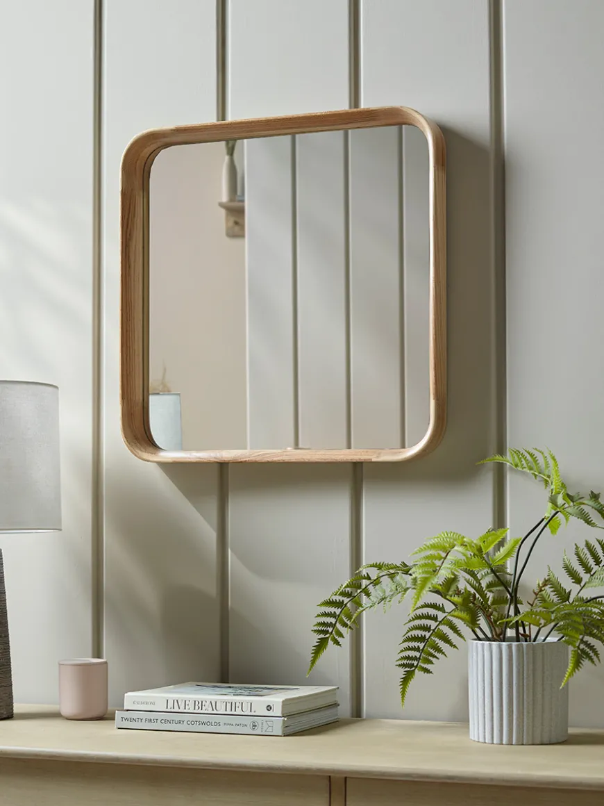 Oak Deep Framed Mirror - Squoval