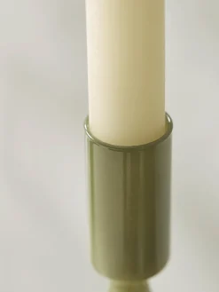 Olive Glass Candle Holder