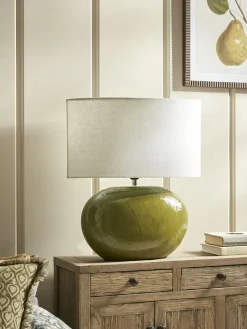Olive Green Glazed Table Lamp