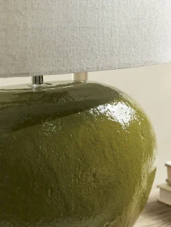 Olive Green Glazed Table Lamp