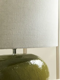 Olive Green Glazed Table Lamp
