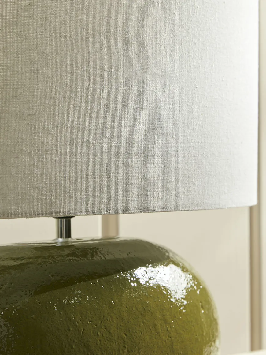 Olive Green Glazed Table Lamp