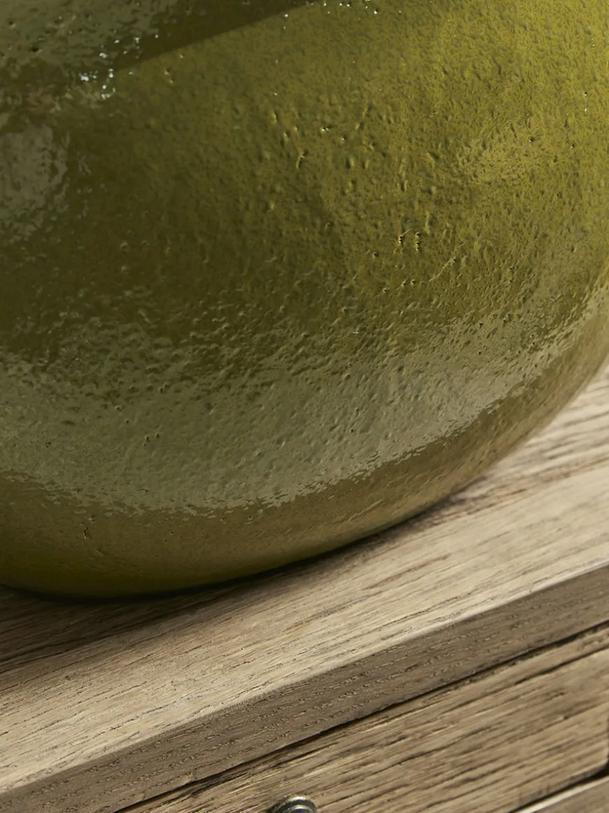 Olive Green Glazed Table Lamp