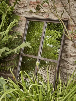 Outdoor Antiqued Window Mirror