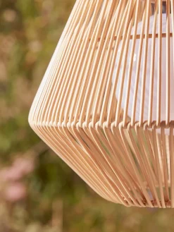 Outdoor LED Tapered Rattan Pendant
