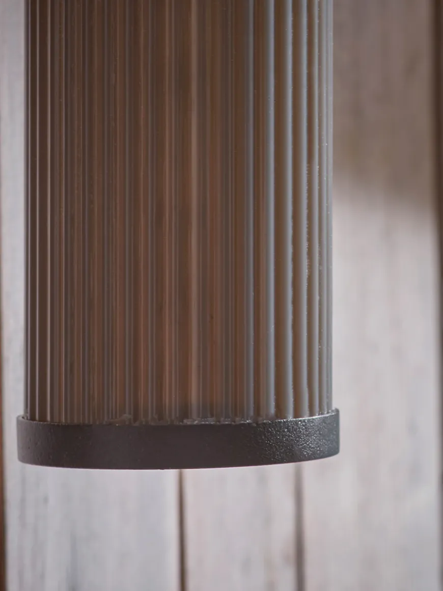 Outdoor Round Ribbed Wall Light
