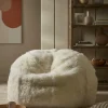 Oversized Curly Sheepskin Beanbag -Ivory