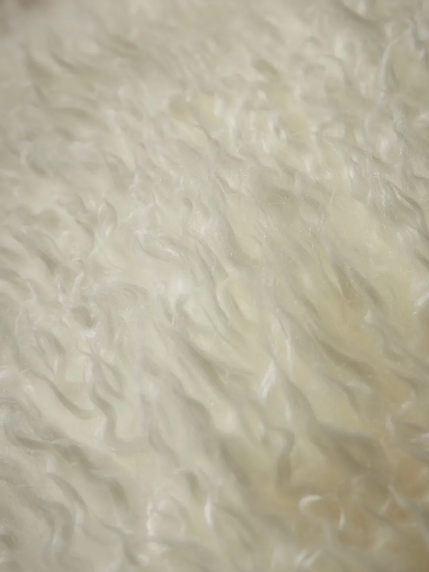 Oversized Curly Sheepskin Beanbag -Ivory