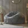 Oversized Curly Sheepskin Beanbag -Grey