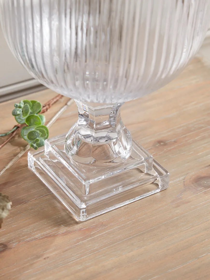 Oversized Fluted Glass Vase