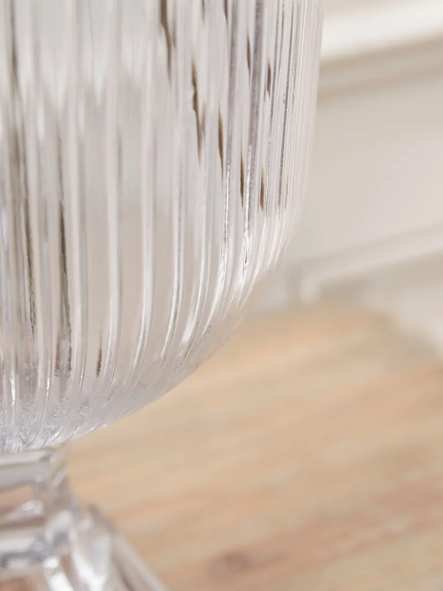 Oversized Fluted Glass Vase