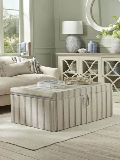 Oversized French Stripe Storage Ottoman