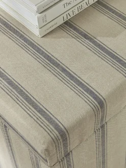 Oversized French Stripe Storage Ottoman