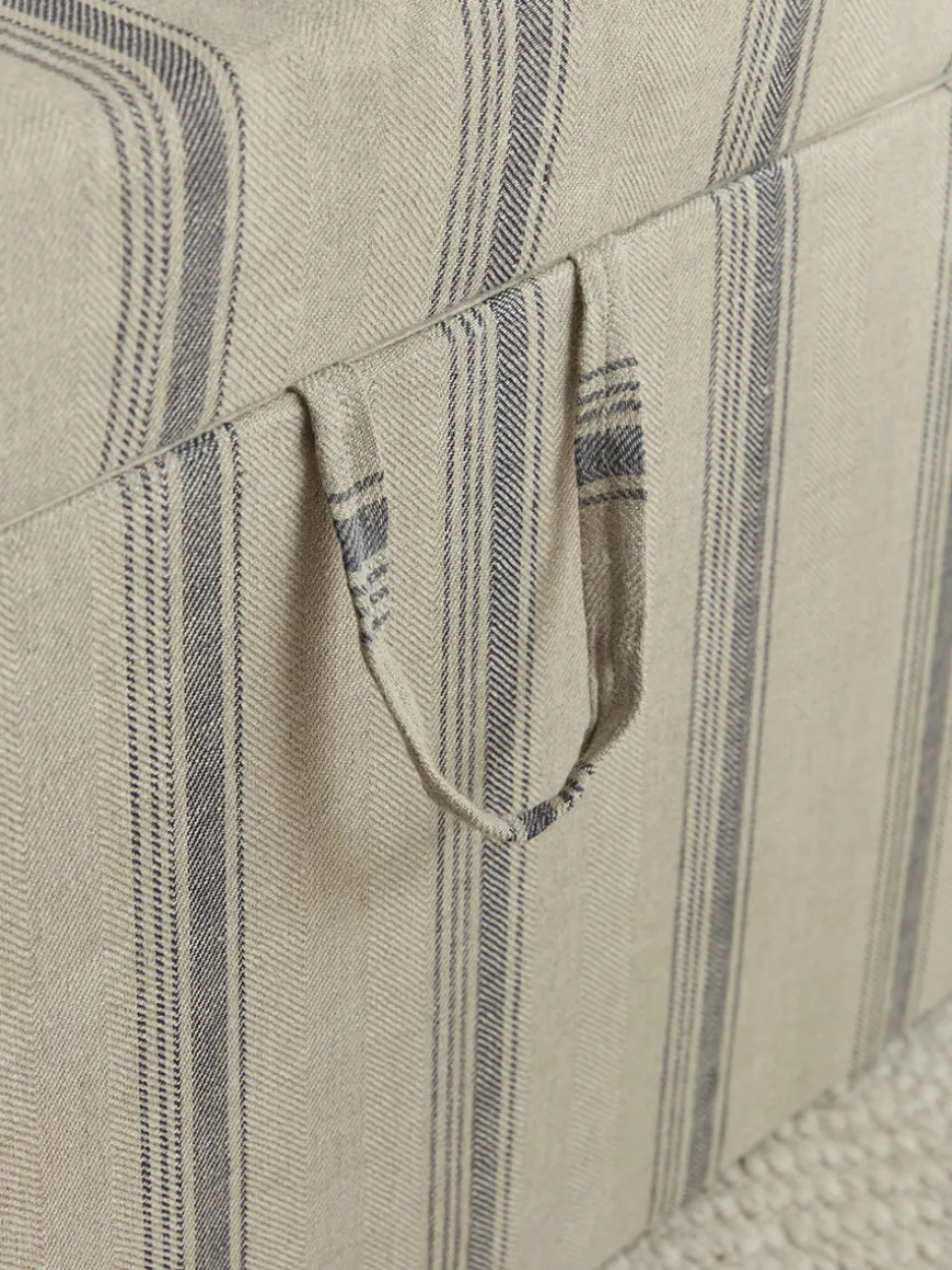 Oversized French Stripe Storage Ottoman