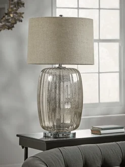 Oversized Mercuried Glass Table Lamp