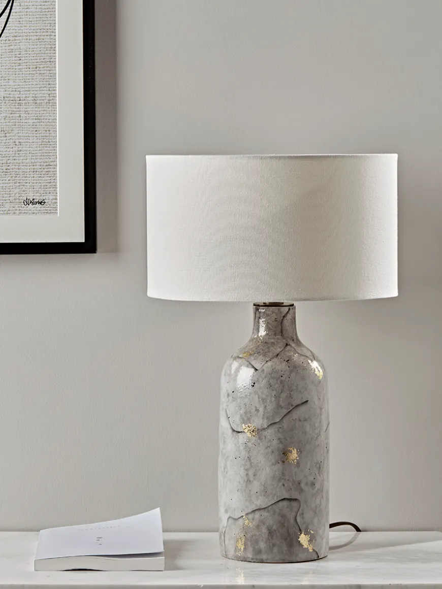 Painted Marble & Gold Table Lamp