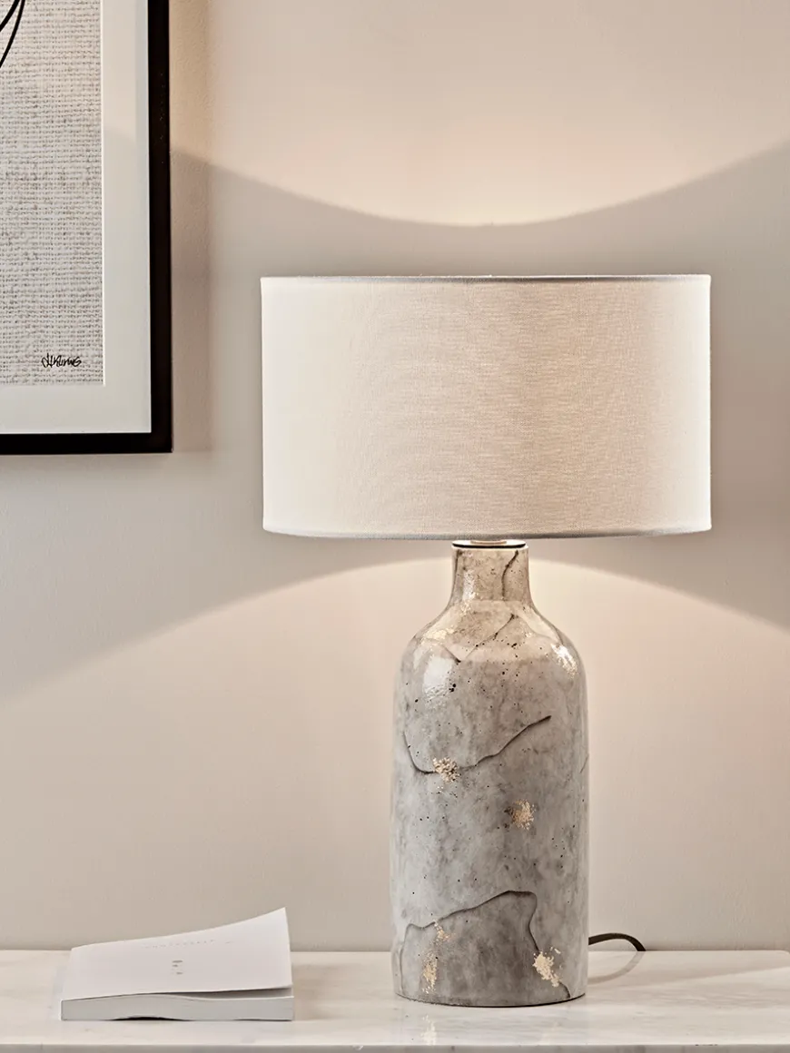 Painted Marble & Gold Table Lamp