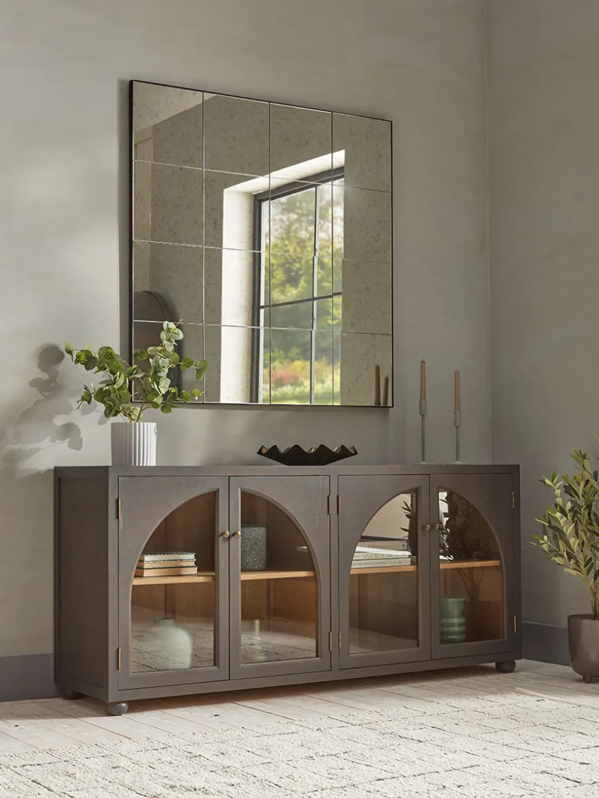 Panelled Antique Glass Mirror