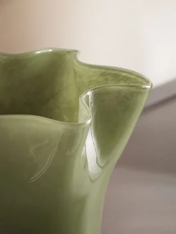 Petal Olive Glass Vase