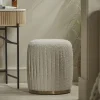 Pleated Boucle Footstool