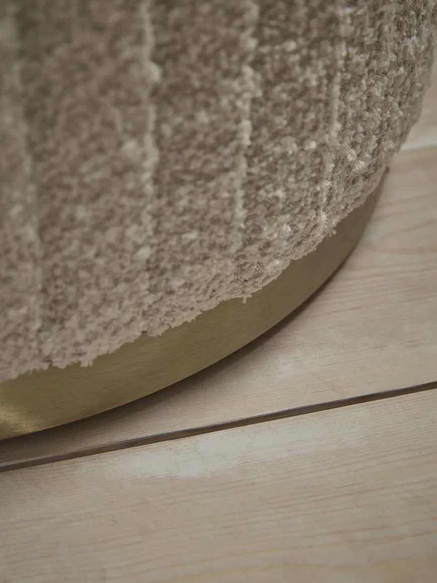 Pleated Boucle Footstool