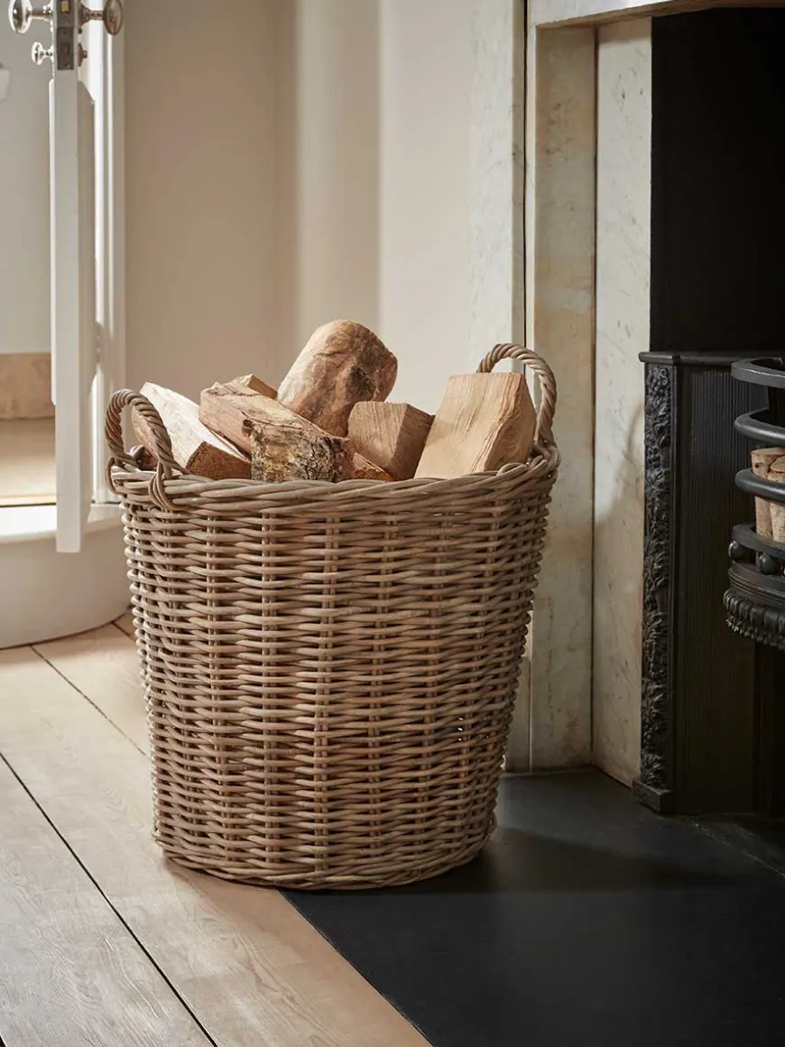 Rattan Log Basket - Round