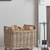 Rattan Log Basket Trolley