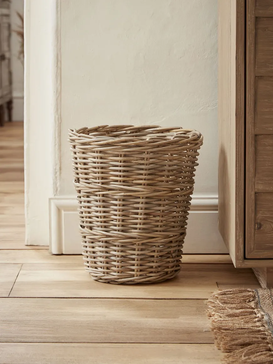 Rattan Waste Paper Basket - Round
