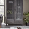 Reeded Glass Display Cabinet - Large