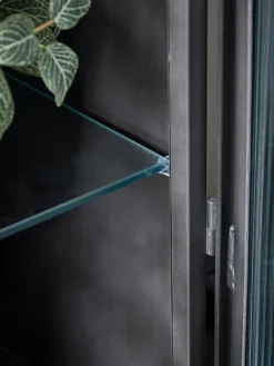 Reeded Glass Display Cabinet - Slim