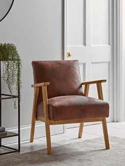 Relaxed Lounge Chair - Tan Leather