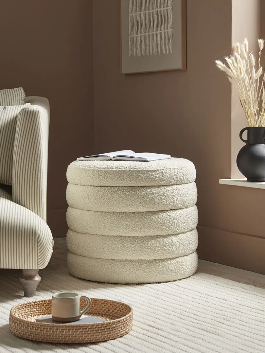 Ribbed Boucle Ottoman