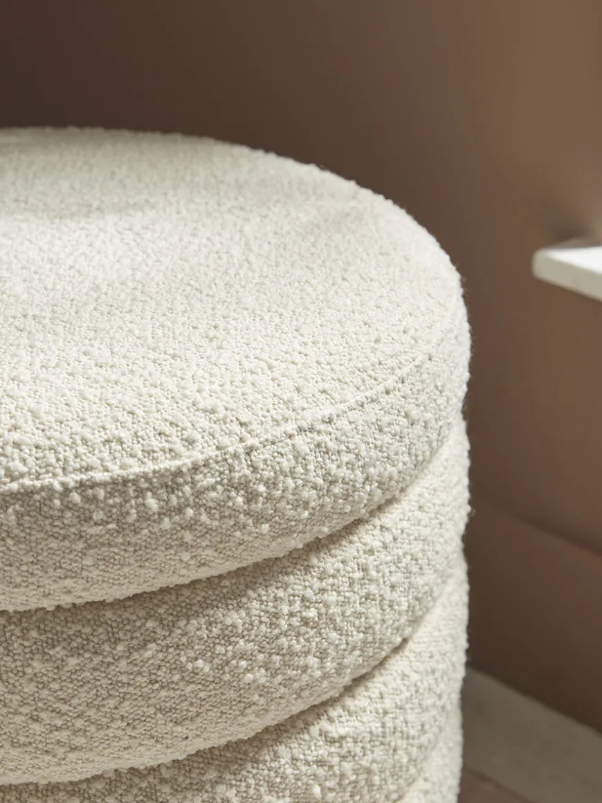 Ribbed Boucle Ottoman