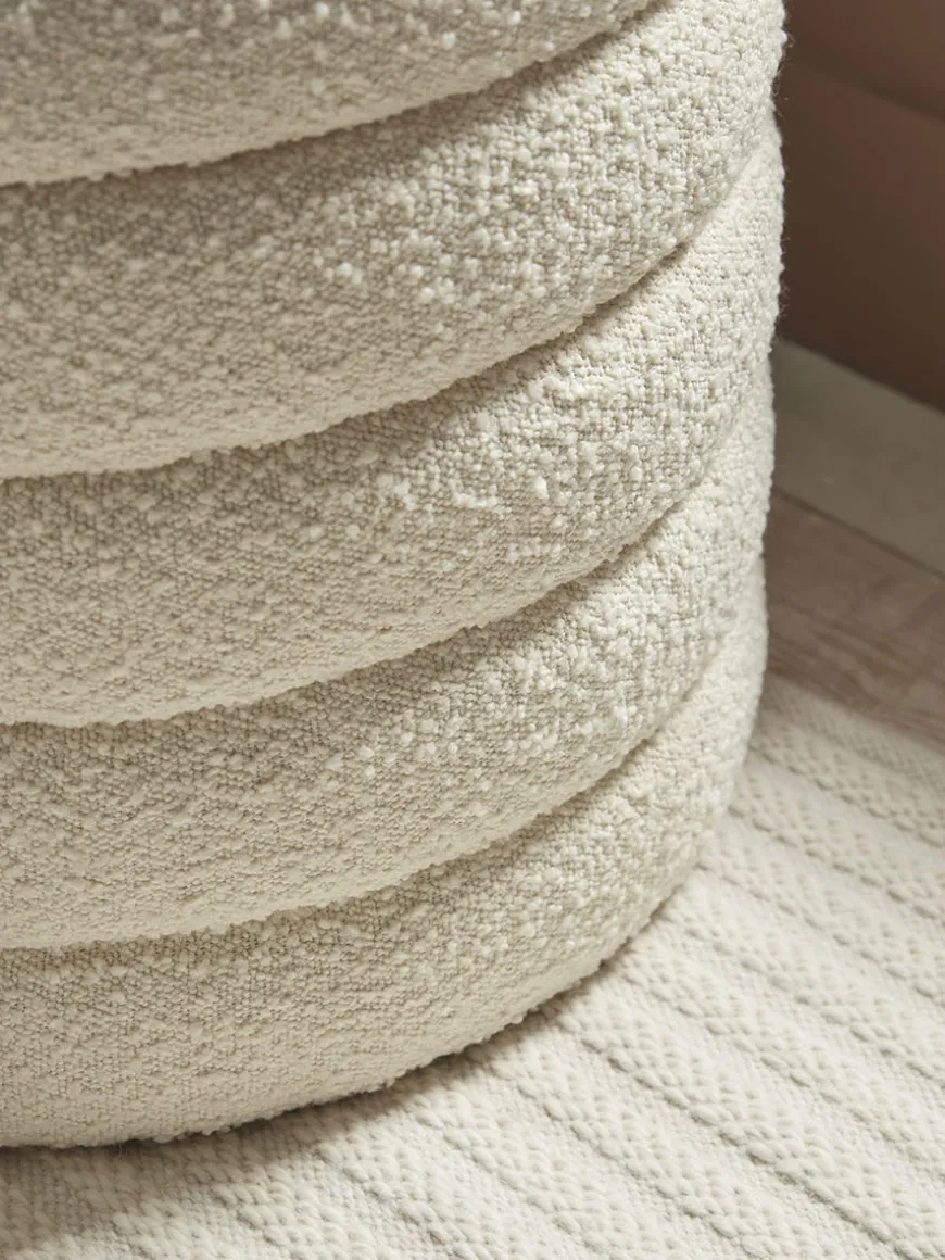 Ribbed Boucle Ottoman