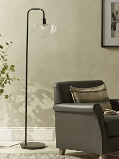 Ribbed Crescent Floor Lamp