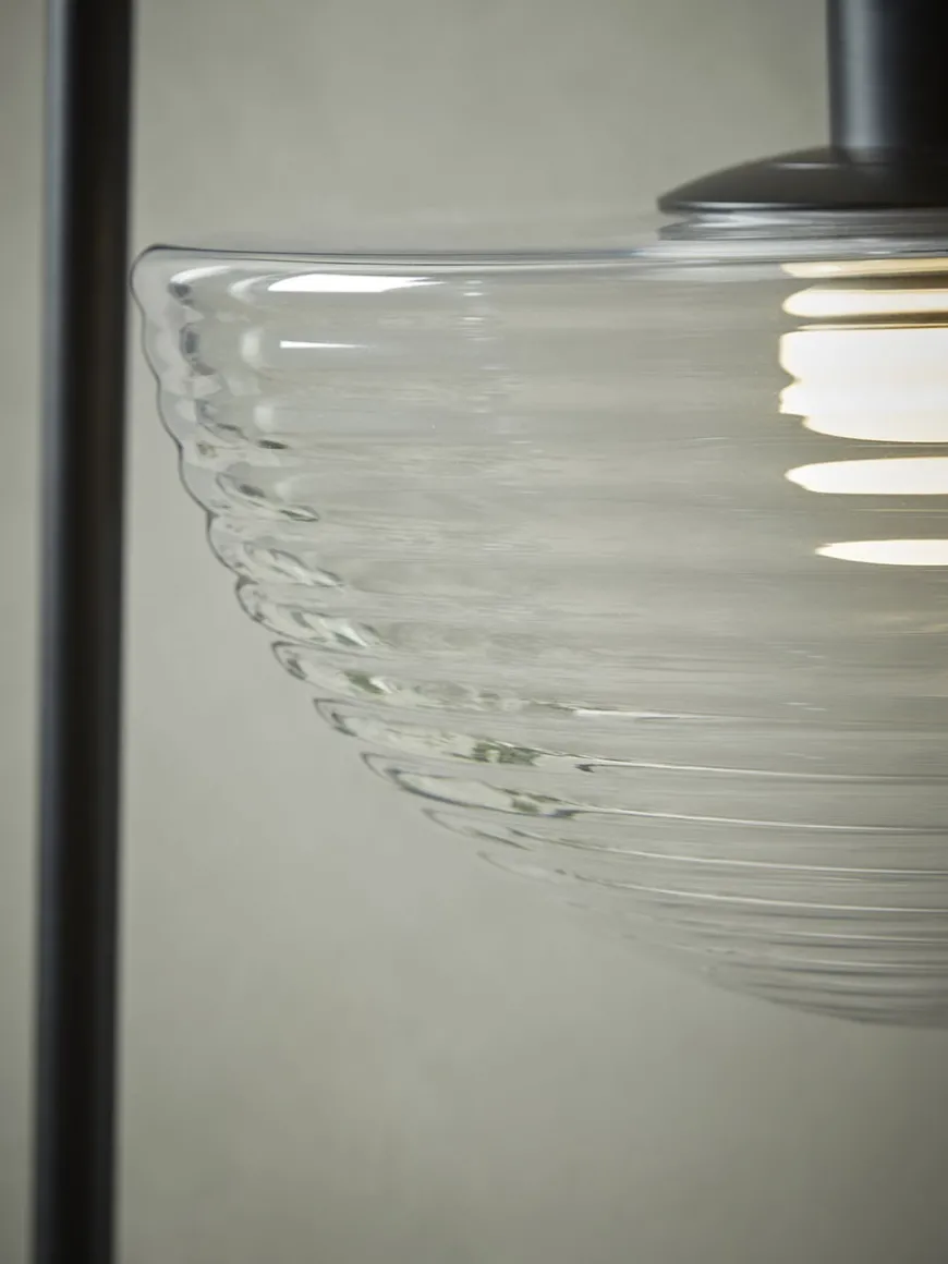 Ribbed Crescent Floor Lamp