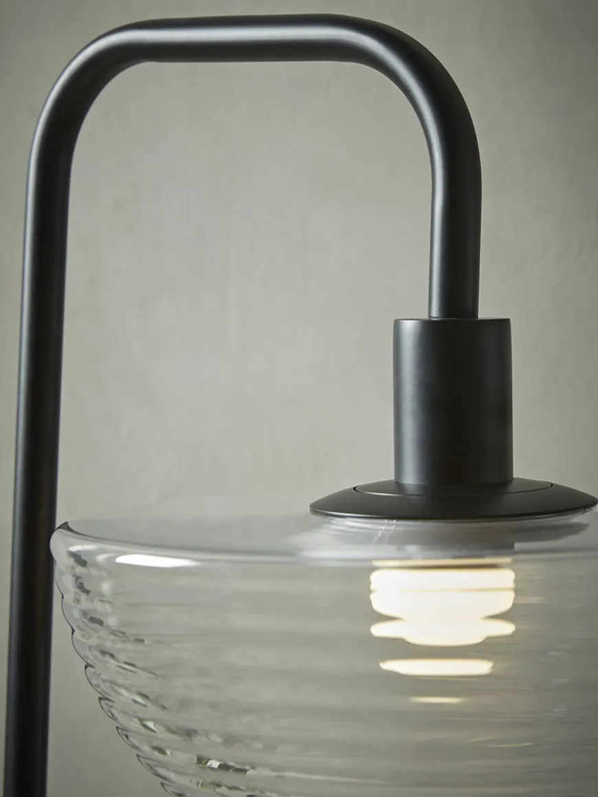 Ribbed Crescent Floor Lamp