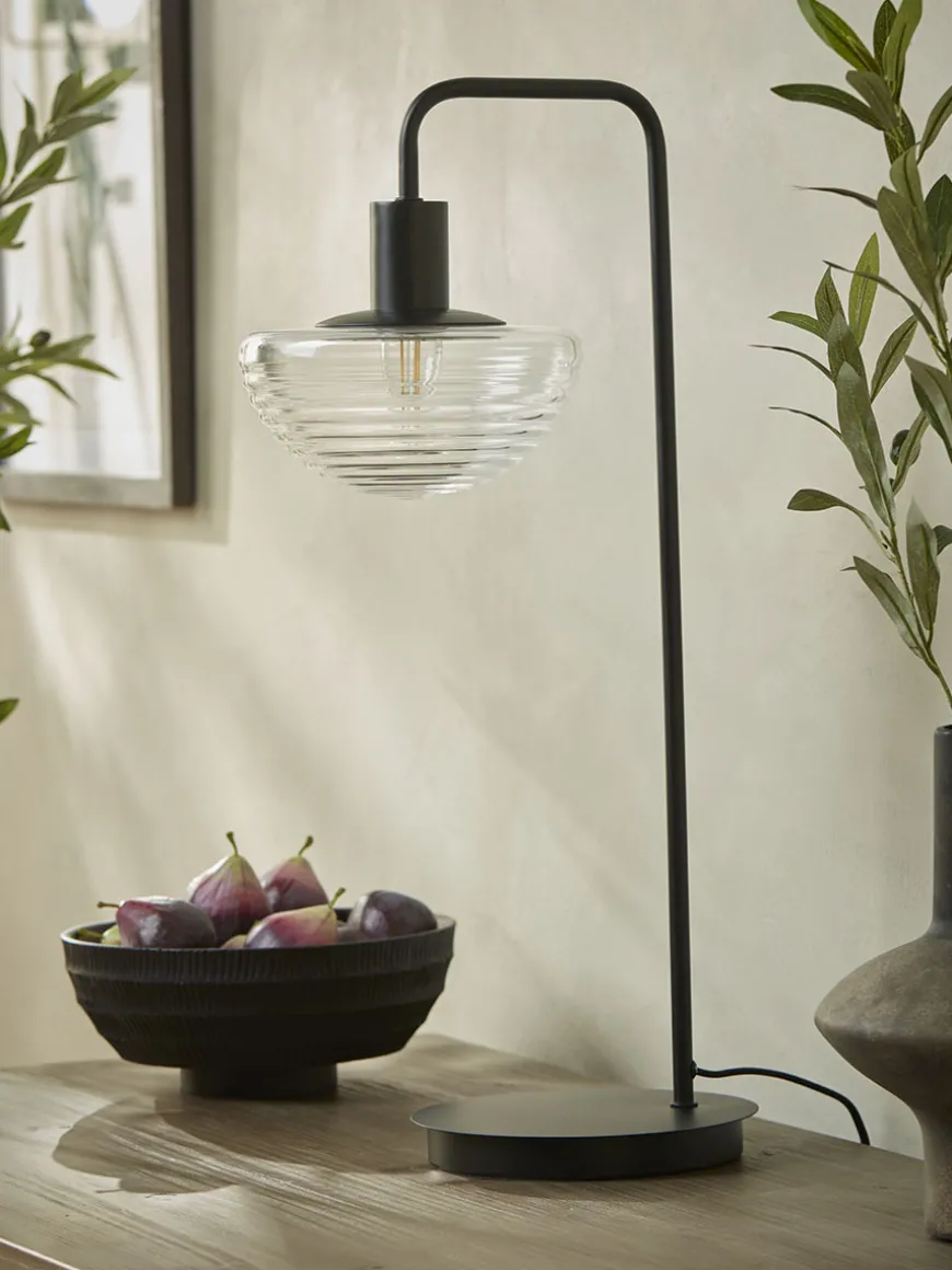 Ribbed Crescent Table Lamp