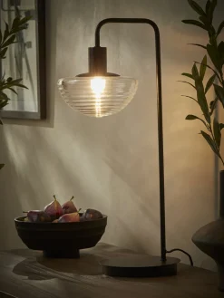 Ribbed Crescent Table Lamp