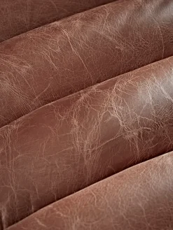 Ribbed Leather Armchair - Tan