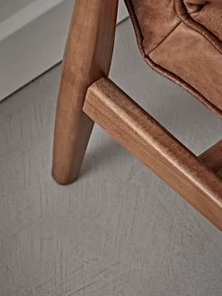 Ribbed Leather Armchair - Tan